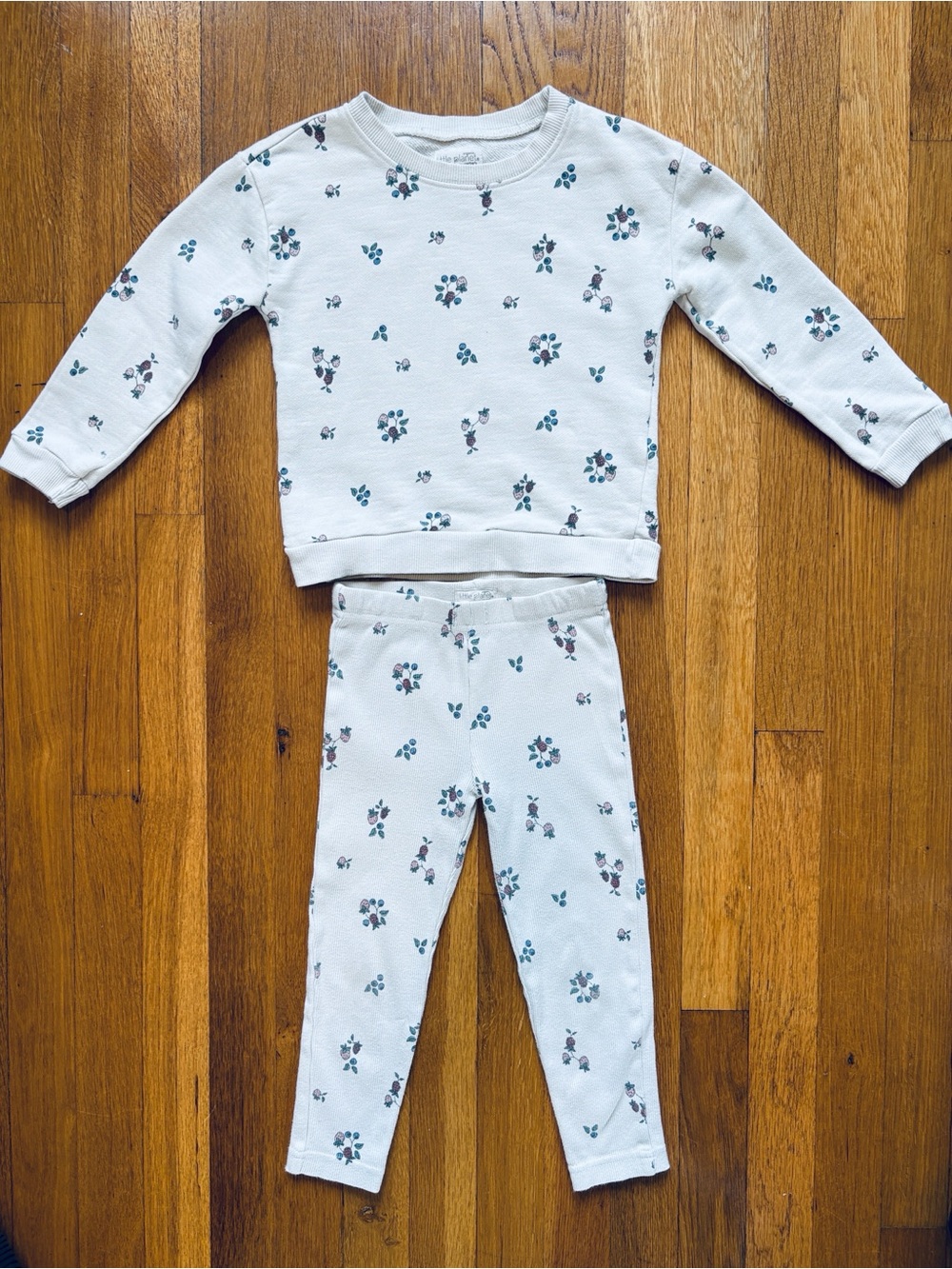 Little planet Cream Floral outfit Set - Long Sleeve Top & Leggings 4t